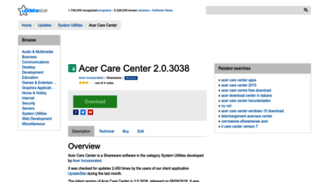 acer-care-center.updatestar.com