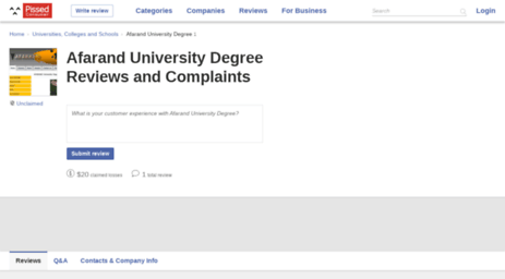 afarand-university-degree.pissedconsumer.com