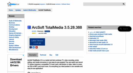 arcsoft-totalmedia.updatestar.com