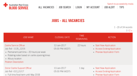 Visit Bloodservicecareers.nga.net.au - Lifeblood Careers Jobs - Current Vacancies.
