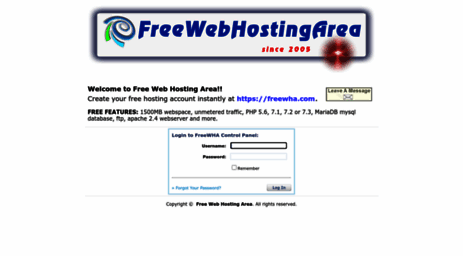 Visit Eu5 Org Free Web Hosting Area Log In To Control Panel