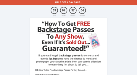 freebackstagepass.com