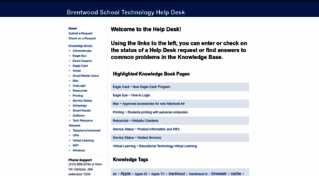 Visit Help Bwscampus Com Brentwood School Technology Help Desk