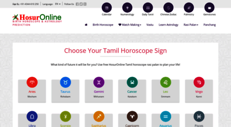 Free Online Tamil Rasi Chart