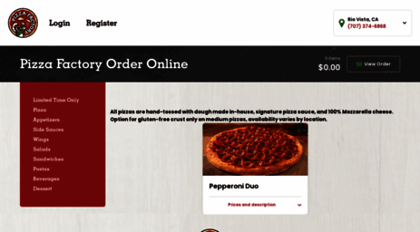 pizzafactoryriovista.gimmegrub.com
