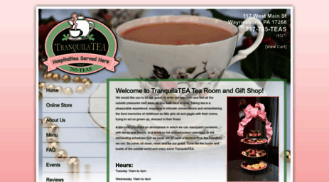 Tranquila Tea, Waynesboro PA Tea Room, Tea House, Gift Shop