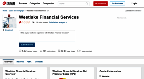 westlake-financial.pissedconsumer.com