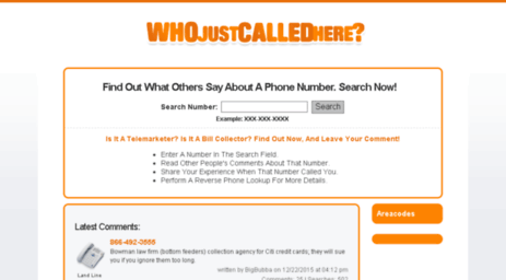 whojustcalledhere.net