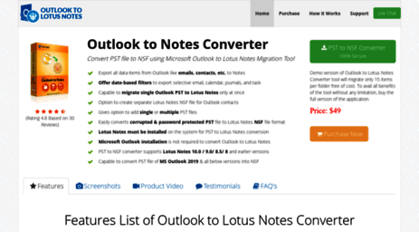 working.outlooktolotusnotes.com