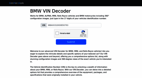 bmw vin decoder online