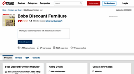 bobs-discount-furniture.pissedconsumer.com