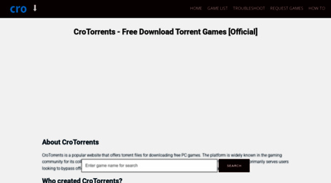 Visit Crotorrents im CroTorrents Free Download Torrent Games 