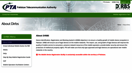 Dirbs Sign In Visit Dirbs.pta.gov.pk - DVS | About Dirbs.