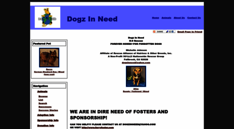 dogzinneed.rescuegroups.org