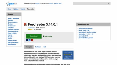 feedreader.updatestar.com