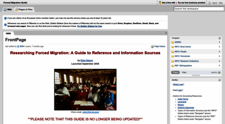 forcedmigrationguide.pbwiki.com