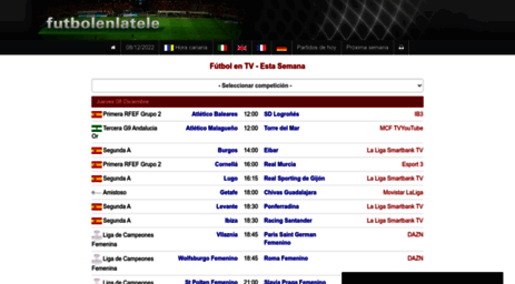 Futbolenlatele.com - Fútbol en la Tele - Próximos Partidos Televisión TV Esta Semana.
