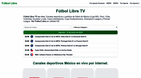 Visit Futbollibre.mx - Fútbol Libre TV - Partidos de fútbol online y