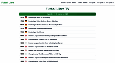 Visit Futbollibre.org.pe - Fútbol Libre TV | Fútbol en Vivo, Canales HD