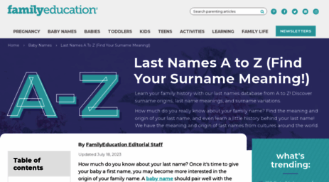 Surname Meanings: Last Names by Country of Origin - FamilyEducation