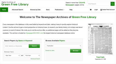 greenfreelibrary.newspaperarchive.com