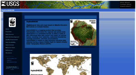 Visit Hydrosheds.cr.usgs.gov - USGS HydroSHEDS.