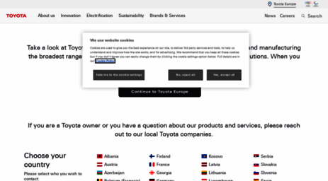 Visit My.toyota.eu - Welcome to the Toyota Motor Europe website.