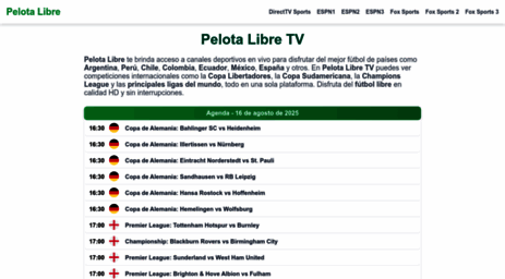Visit Pelota-libre.pe - Pelota Libre TV | Fútbol en Vivo y Canales