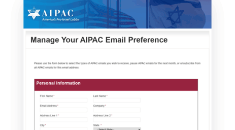 preferences.aipac.org