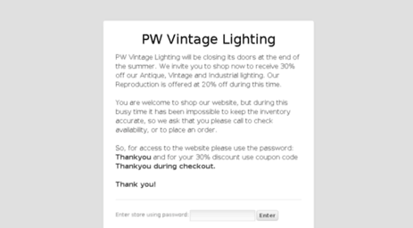 pwvintagelighting.com