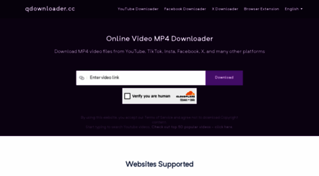 Visit Qdownloader.cc - Online Video Downloader. Convert Videos