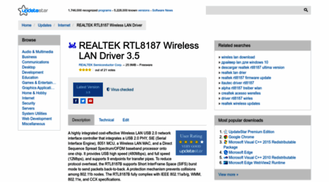 realtek-rtl8187-wireless-lan-driver.updatestar.com
