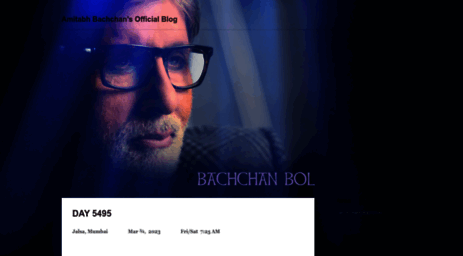 Visit Srbachchan.tumblr.com - Amitabh Bachchan's Official Blog.