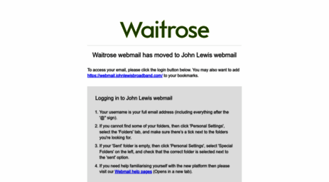 waitrose webmail